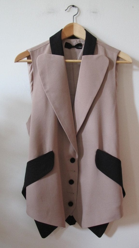 Beige & black vest, Ophalen of Verzenden, Gedragen, Maat 36 (S), Meerkleurig