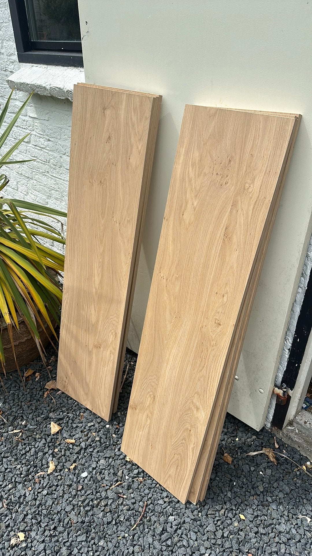 Legplanken 6x 120x28 eiken met plankdragers op rail, Eiken, Ophalen of Verzenden, Zo goed als nieuw, Plank