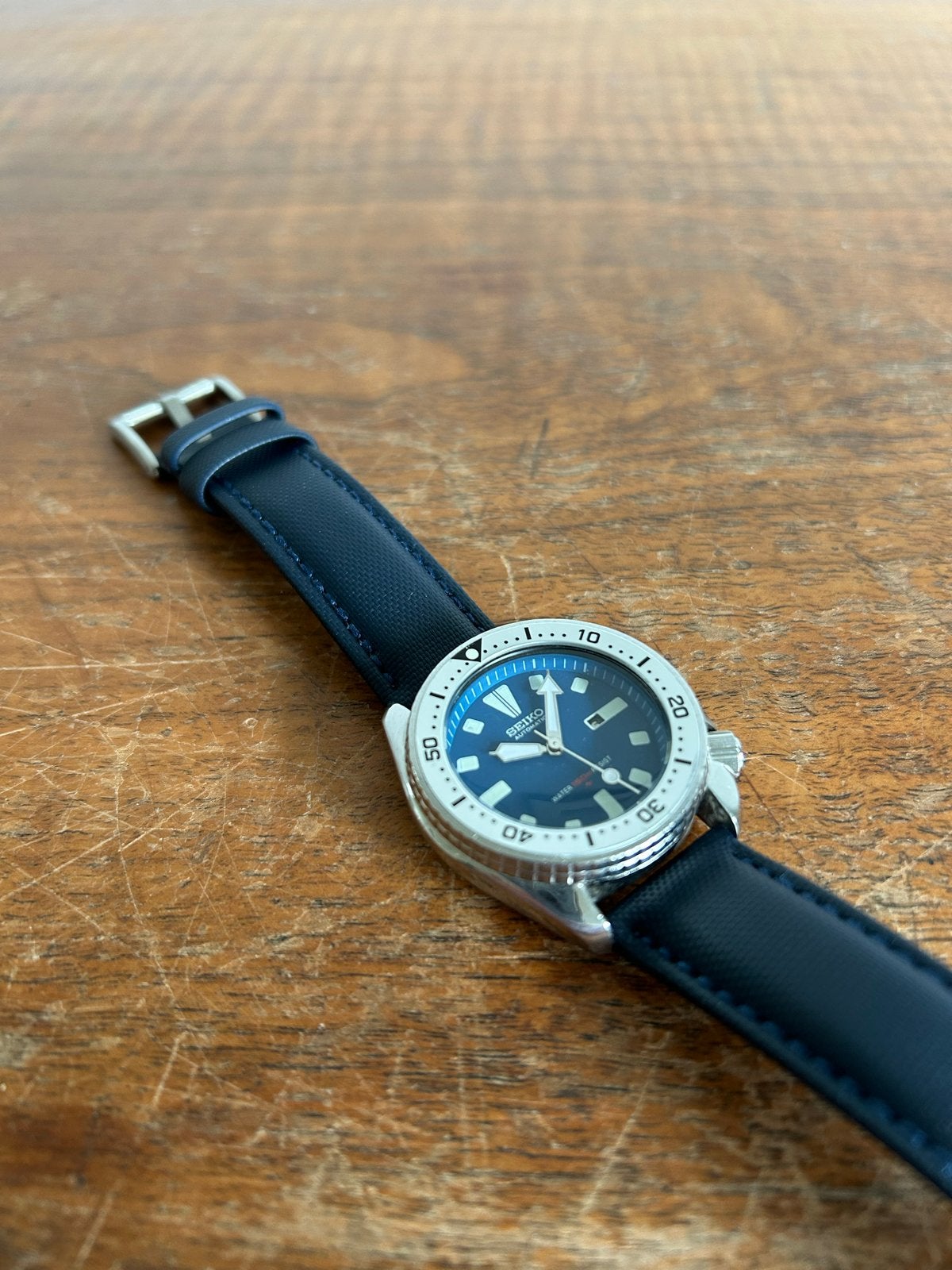 Seiko 4205-0156 midsize diver 38mm met extra's, Ophalen of Verzenden, Gebruikt, Zwart, IOS