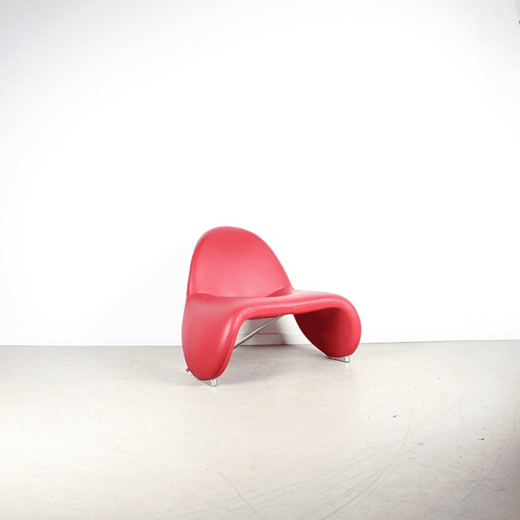 Leolux Sella Fauteuil Rood Leer, Niet ingevuld, Zo goed als nieuw, Niet ingevuld, Niet ingevuld