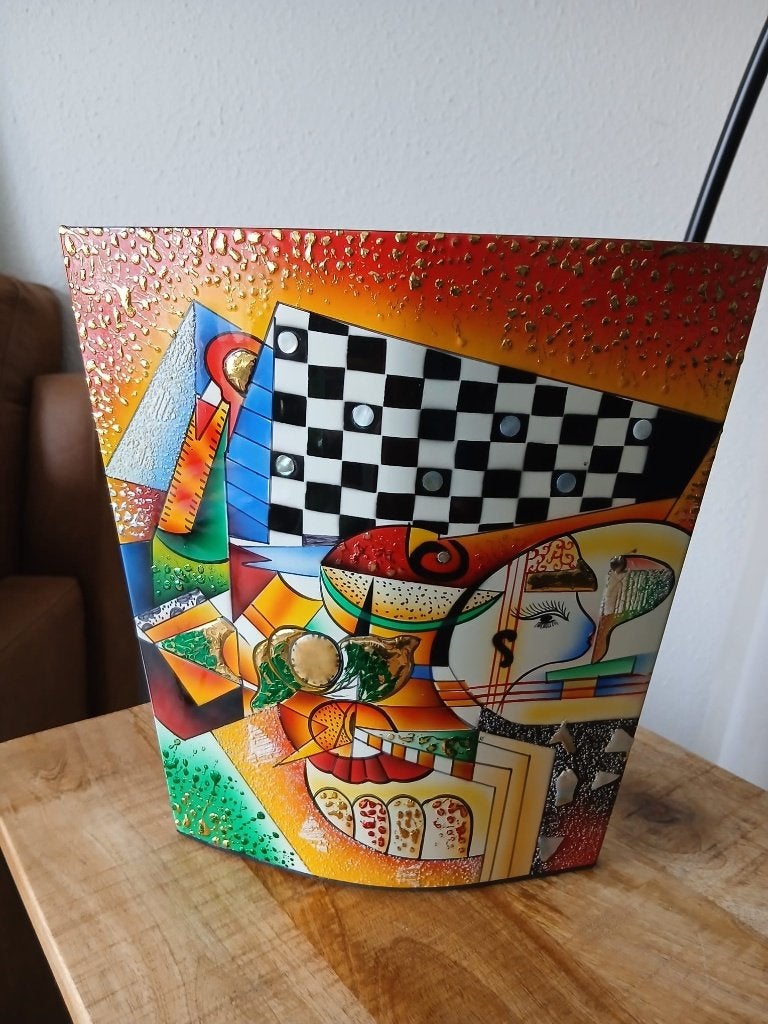 vaas, Ophalen, Handgemaakt, Meerkleurig, 25 cm