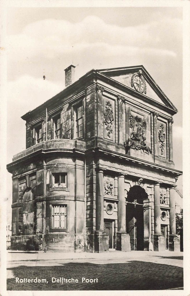 Rotterdam, Delftsche Poort, stempel Duitse Veldpost, Ophalen of Verzenden, 1940 tot 1960, Gelopen, Zuid-Holland