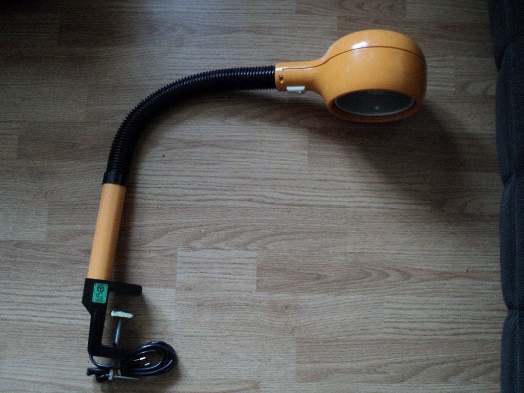 geel kunststof klemlamp Fagerhults design jaren 70 retro, Gebruikt, Kunststof, Geel, ?