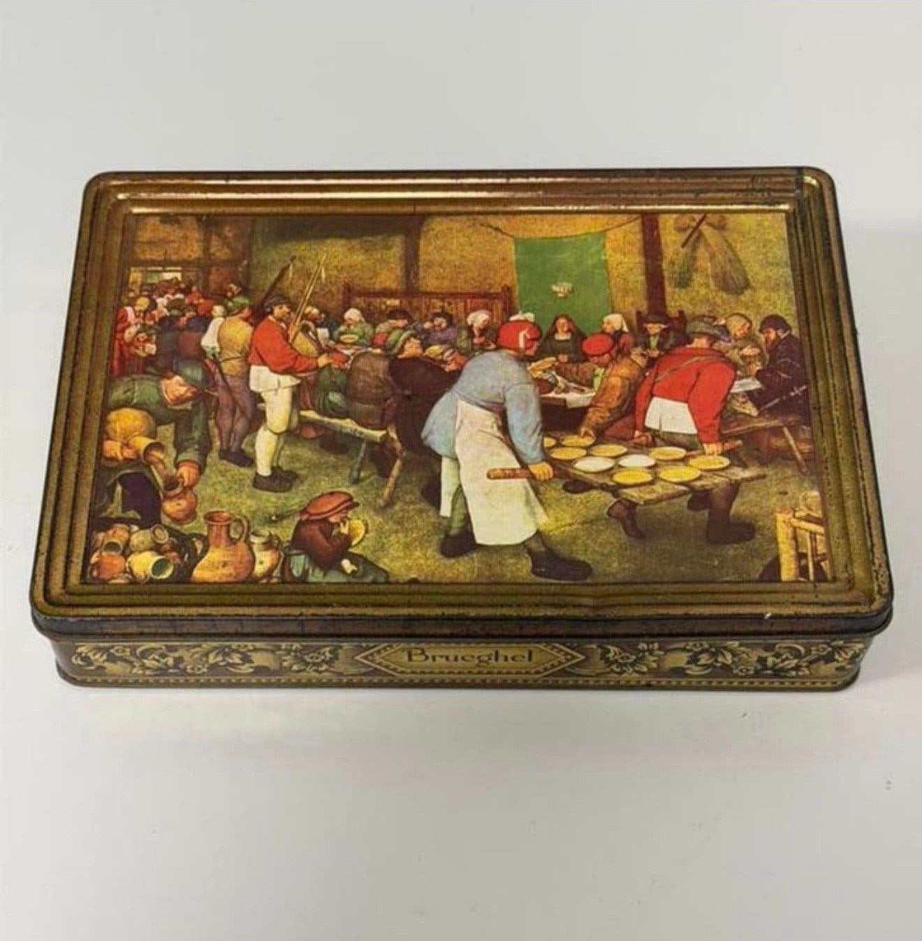 Vintage De Gruyter blikken trommel Brueghel 1953 antiek blik, Verzamelen, Ophalen of Verzenden, Zo goed als nieuw