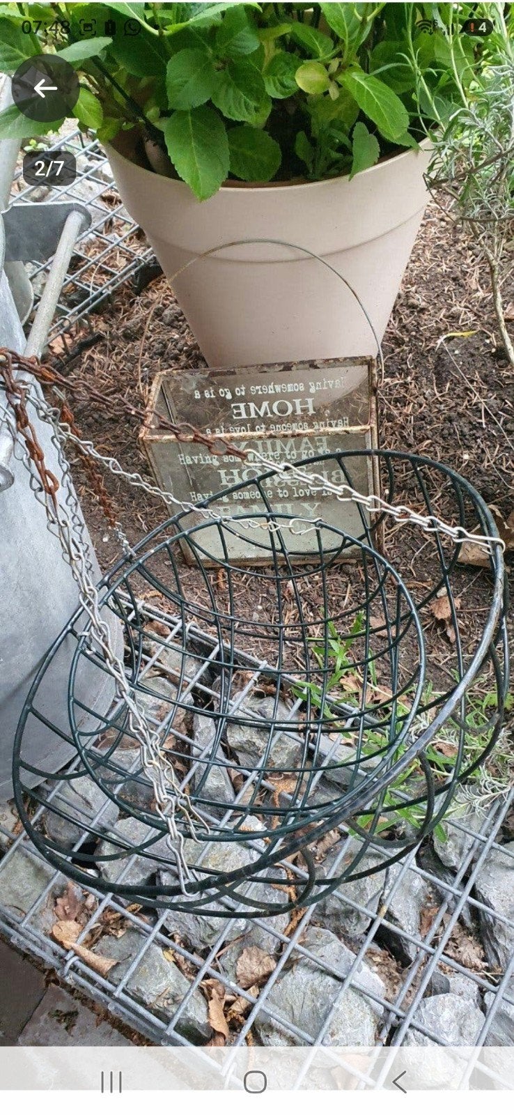 2 x basketmandjes hangmandjes tuin en nog veel meer potjes, Ophalen, Rond, Kunststof, Tuin