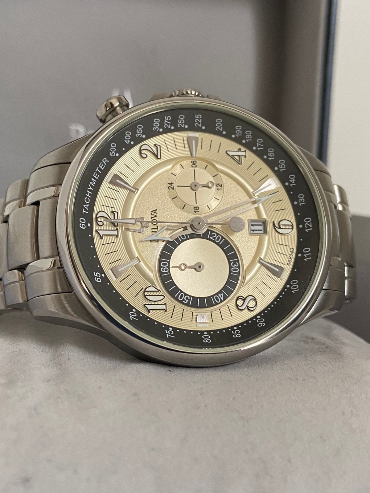Bulova Adventurer Chronograph 96B140 NOS, Staal, Polshorloge, Bulova, 1960 of later
