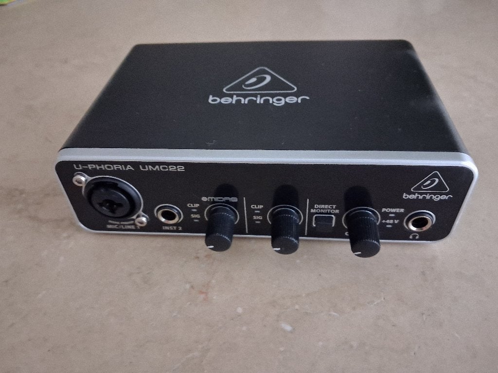 Behringer U-Phoria UMC22 Audio Interface, Ophalen of Verzenden, Zo goed als nieuw