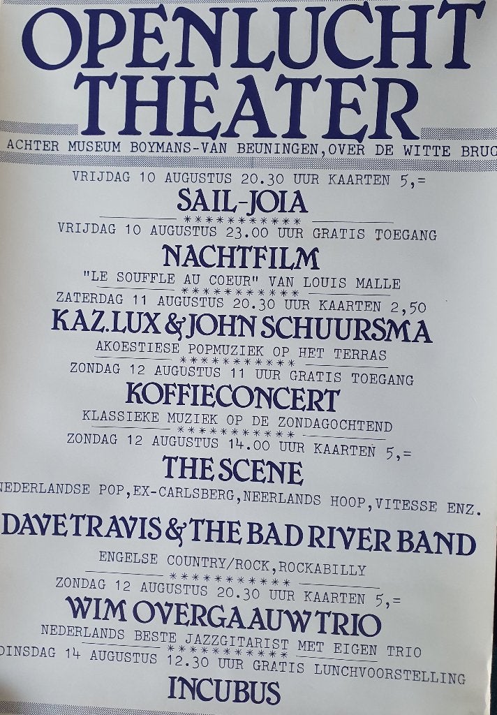 Poster openluchttheater Rotterdam 1979, Verzamelen, Posters, Verzenden, A1 t/m A3, Overige onderwerpen, Rechthoekig Staand