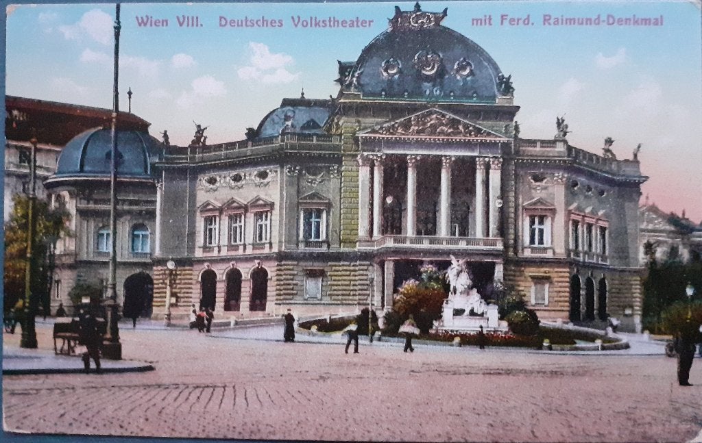 Ansichtkaart Oostenrijk Wenen Deutsches Volkstheater 1918, Verzamelen, Ophalen of Verzenden, Voor 1920, Gelopen, Oostenrijk