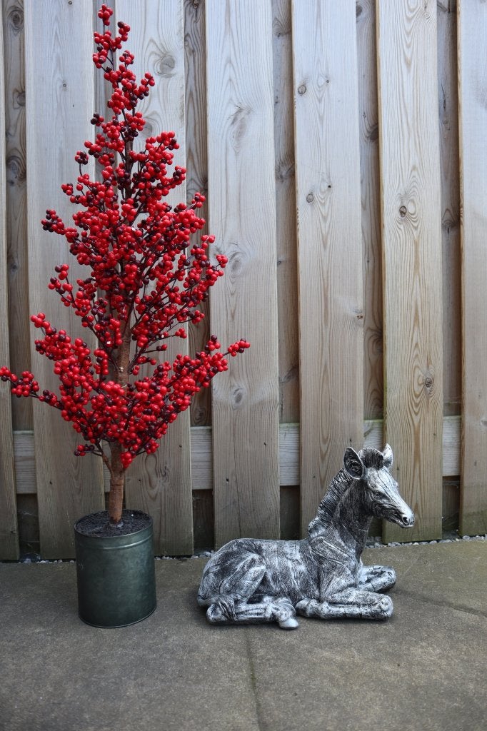 Zebra beeld antiek zilver 35 cm | Tuinbeeld & woondecoratie, -, -, Nieuw, Kunststof