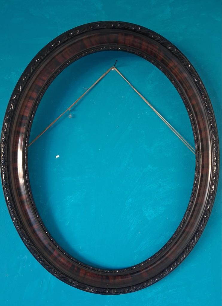 Schilderijlijst. Antiek.  Ovaal. Geornamenteerd. 50/60 cm., Ophalen, Hout, Minder dan 50 cm, 50 tot 75 cm