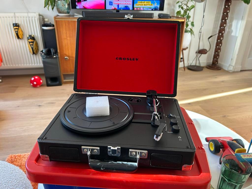 Crosley Platenspeler Draagbaar - Zwart/Rood, Ophalen, Nieuw, Platenspeler, Overige merken
