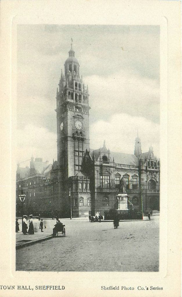 379-074-013 Sheffield Town Hall, Ophalen of Verzenden, Voor 1920, Engeland