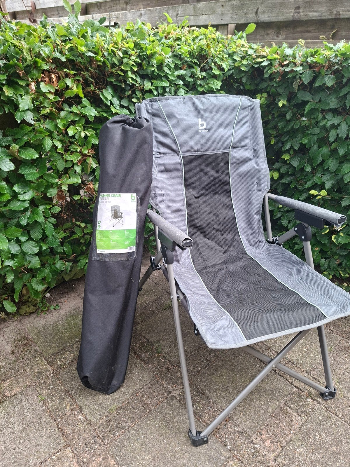 Twee Bo-Camp Fraser vouwstoelen met draagtas, Caravans en Kamperen, Ophalen, Zo goed als nieuw, Campingstoel