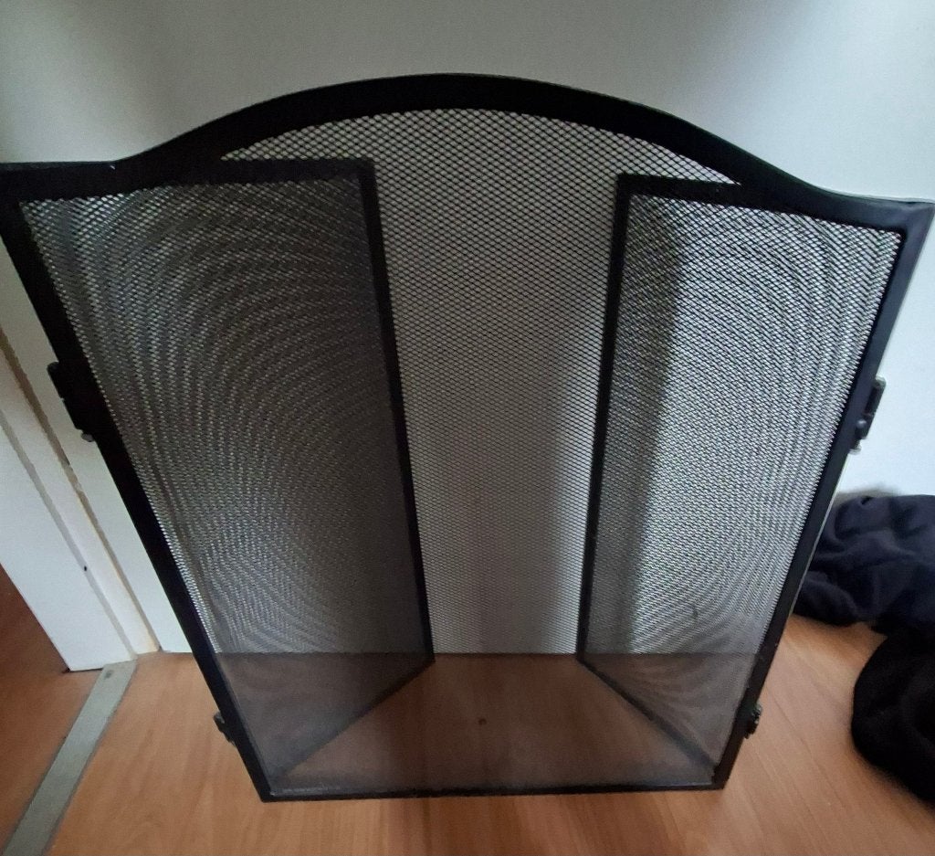 Openhaard scherm 3luik en gereedschap/ accessoires, Ophalen, Gebruikt, Vrijstaande haard, Overige soorten