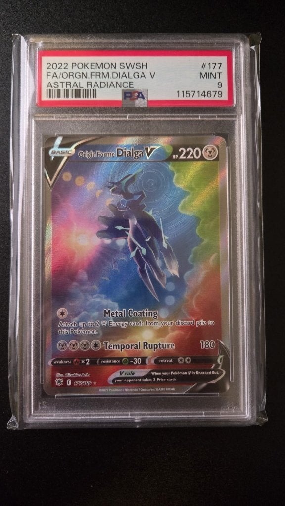 PSA 9 - Origin Forme Dialga V (ASR 177), Hobby en Vrije tijd, Ophalen, Zo goed als nieuw, Losse kaart, Foil
