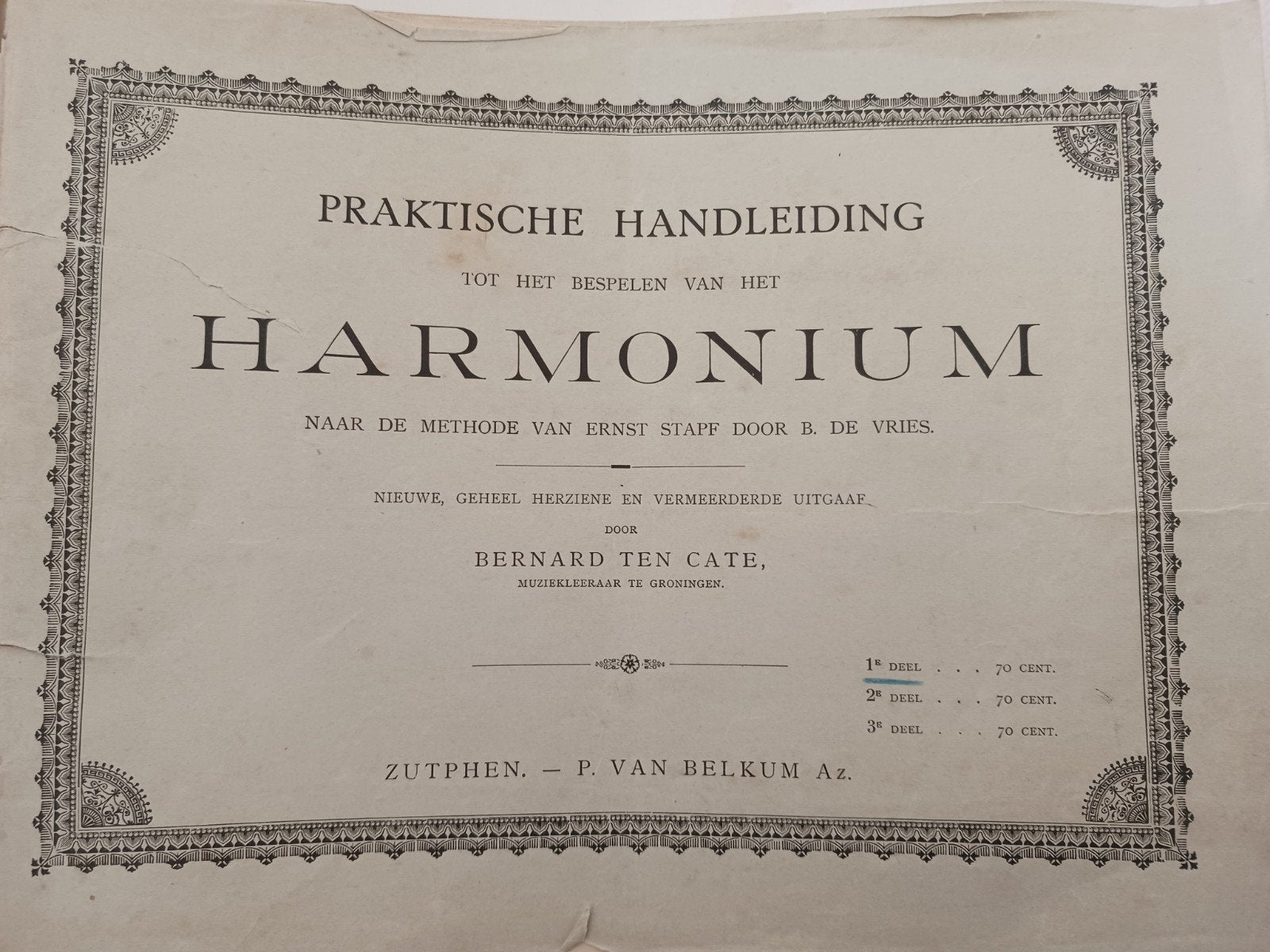Praktische handleiding tot het bespelen van het harmonium, Gebruikt, Les of Cursus, Ophalen of Verzenden, Keyboard