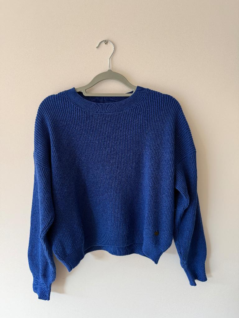 LOVE2WAIT blauwe trui cropped, one size, Kleding | Dames, Positiekleding, Blauw, Trui of Vest, Ophalen of Verzenden, Zo goed als nieuw