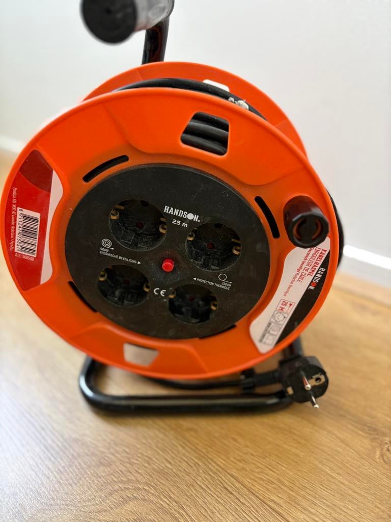 Handson kabelhaspel 25 meter, Ophalen, Zo goed als nieuw