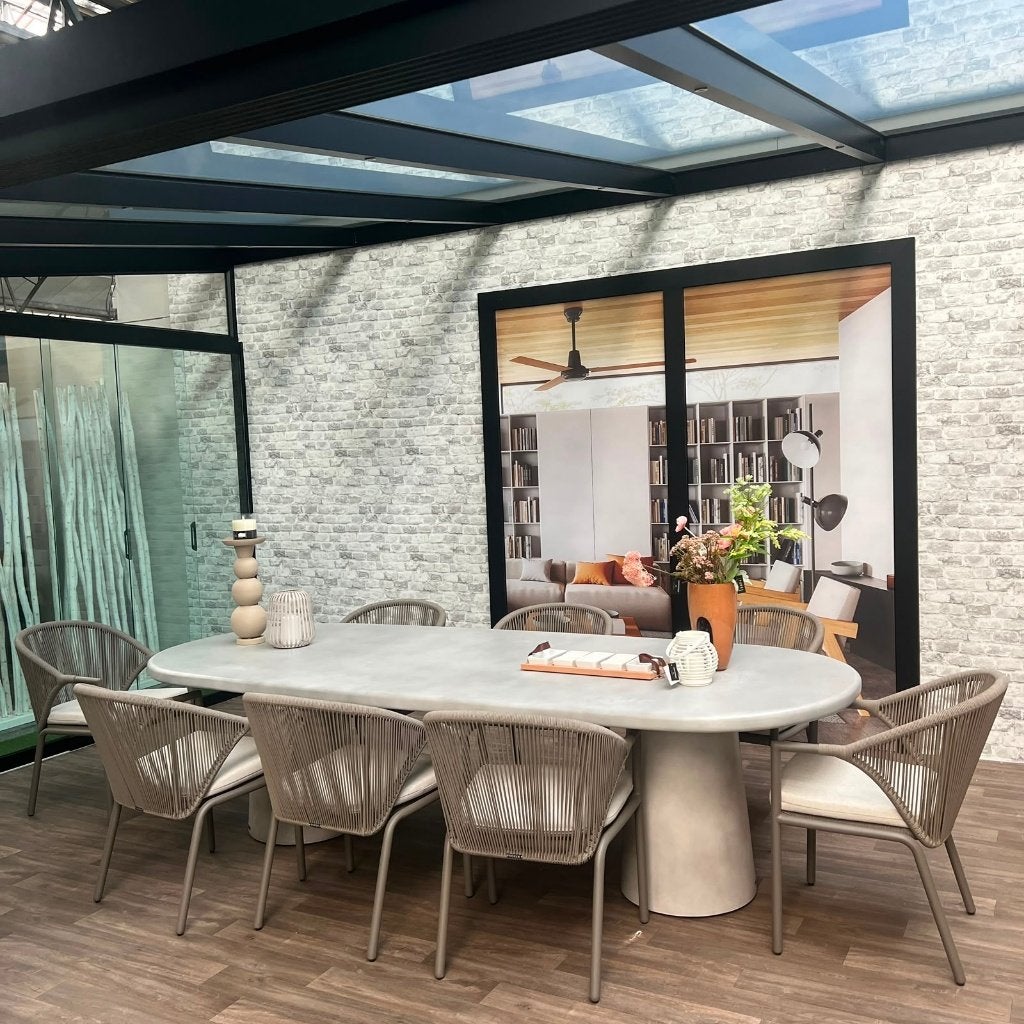 Corsica-Madeira Tuinset | Showroommodel, Tuin en Terras, Tuinsets en Loungesets, Ophalen, Overige materialen, Gebruikt, 8 zitplaatsen