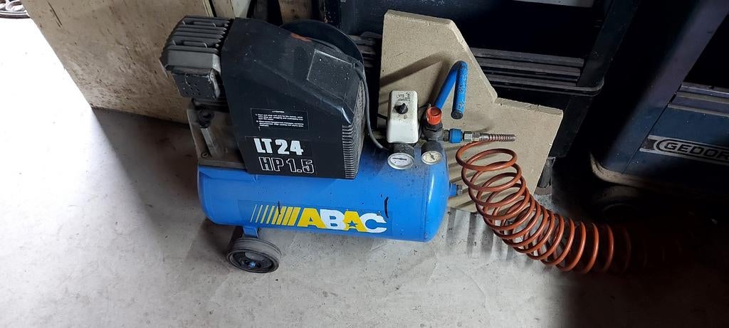 ABAC LT24 Compressor 1.5 PK - Gebruikt, zonder slang, Ophalen, Gebruikt, 6 tot 10 bar, Minder dan 200 liter/min