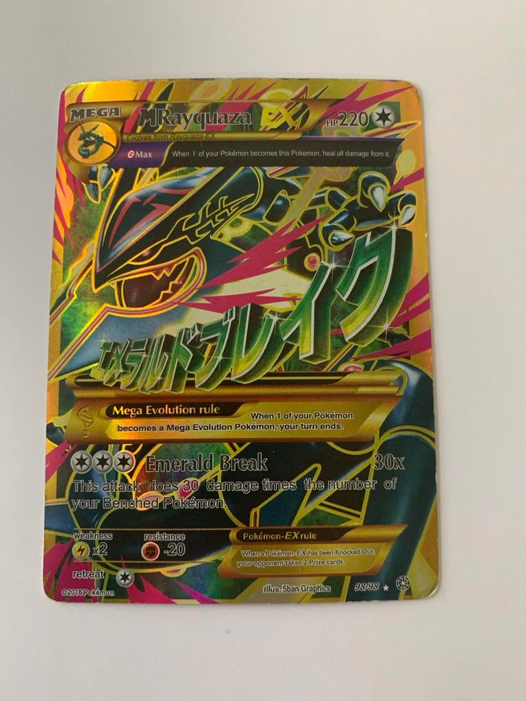 Pokémon Kaart - M Rayquaza EX 2016, Hobby en Vrije tijd, Verzamelkaartspellen | Pokémon, Gebruikt, Losse kaart, Ophalen