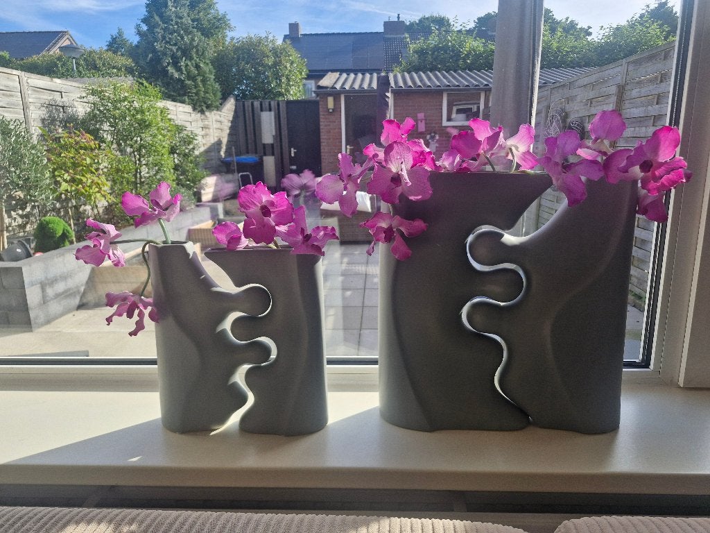 Vensterbank vazen, Huis en Inrichting, Woonaccessoires | Vazen, Ophalen, 45 cm, Zo goed als nieuw, Grijs