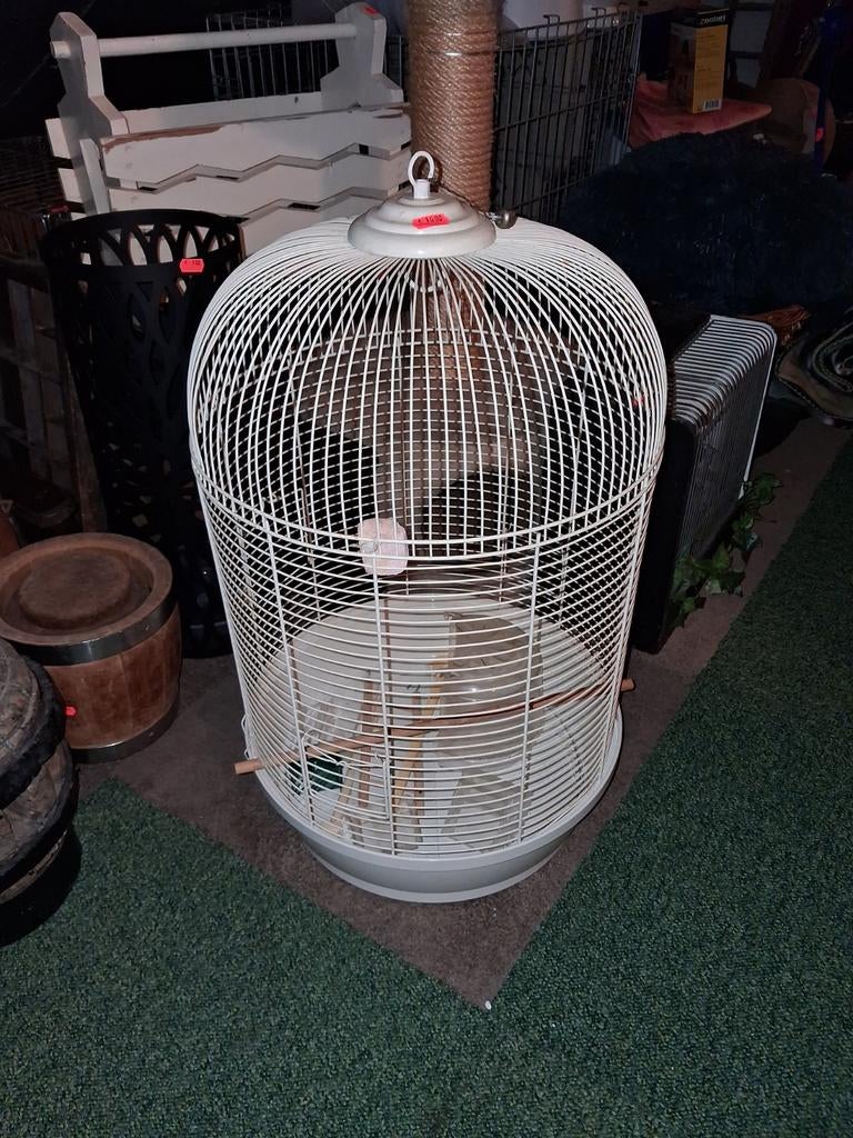 Witte vogelkooi, Ophalen, Metaal, Vogelkooi