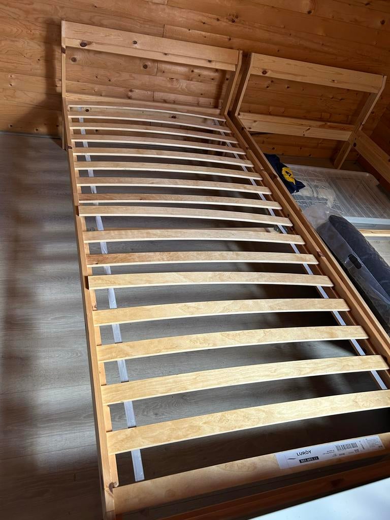 IKEA NEIDEN bed met LURÖY lattenbodem 90x200 cm, Huis en Inrichting, Ophalen, 90 cm, Zo goed als nieuw, 200 cm