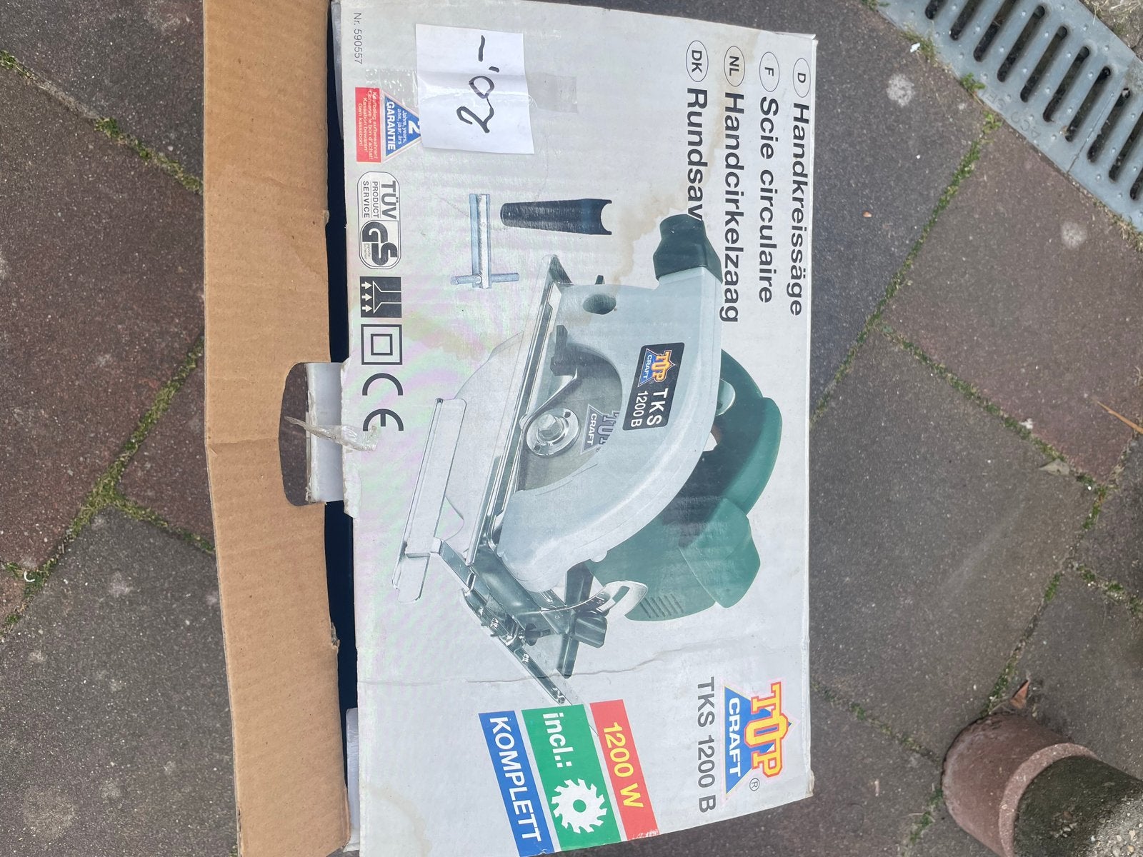 TopCraft Cirkelzaag TKS 1200 B - Krachtig en Compleet, Ophalen, Gebruikt, Cirkelzaag, 30 tot 70 mm