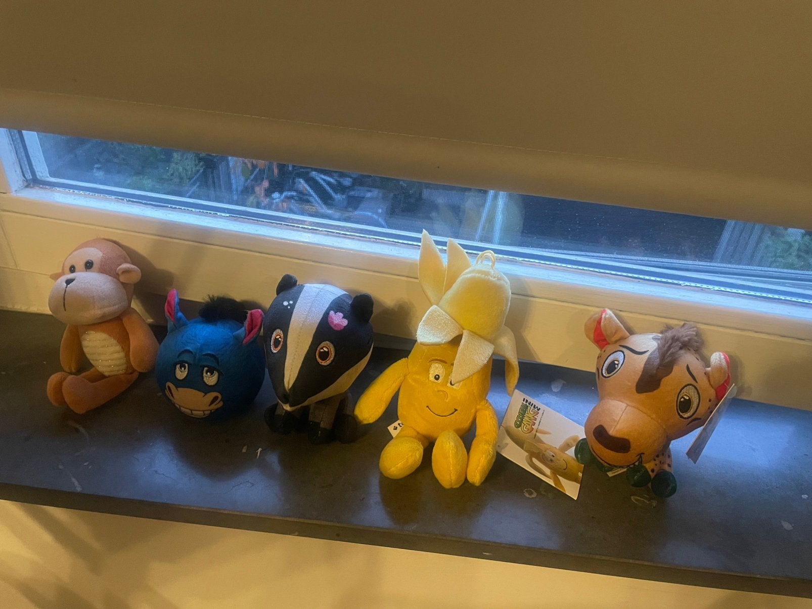 Knuffels knuffel mini’s lidl aap banaan hyena das ezel, Ophalen of Verzenden, Zo goed als nieuw, Overige typen