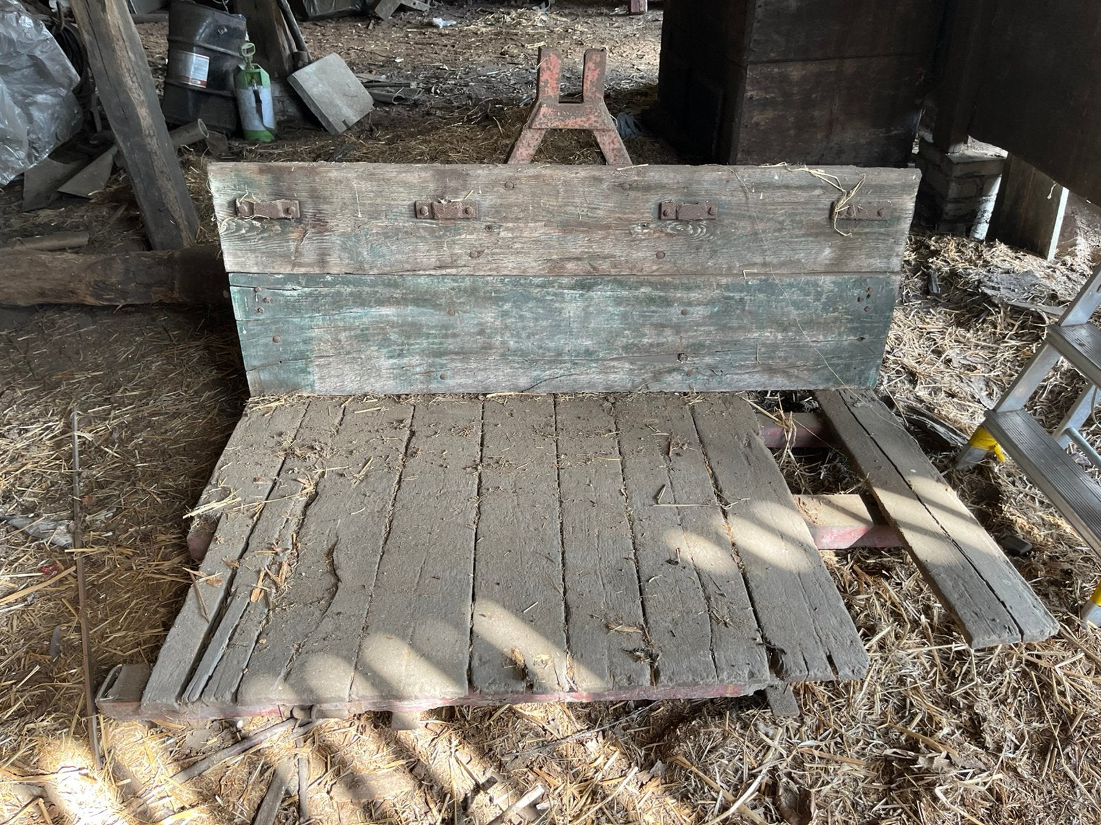 Oude bak trekker tractor, Ophalen, Gebruikt