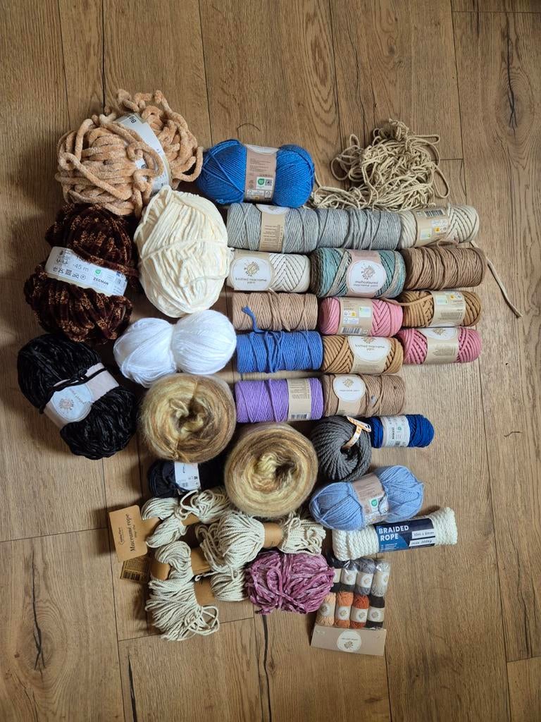 Macrame benodigheden 34st, Ophalen of Verzenden, Nieuw, Haken, Wol of Garen
