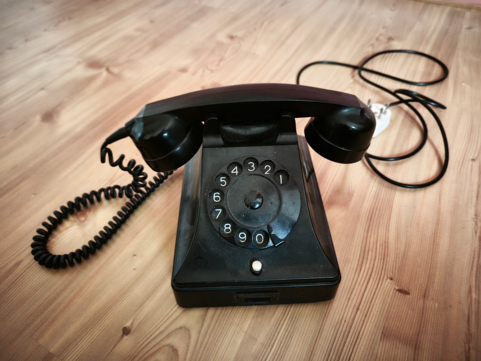 Vintage PTT Bakelieten Telefoon met Draaischijf, Ophalen, Gebruikt, Met draaischijf