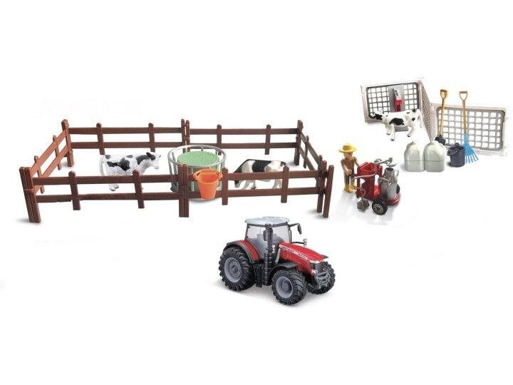 Bburago: Massey Ferguson met Koeien Speelset, Kinderen en Baby's, Speelgoed | Speelgoedvoertuigen, ., Nieuw, Ophalen of Verzenden