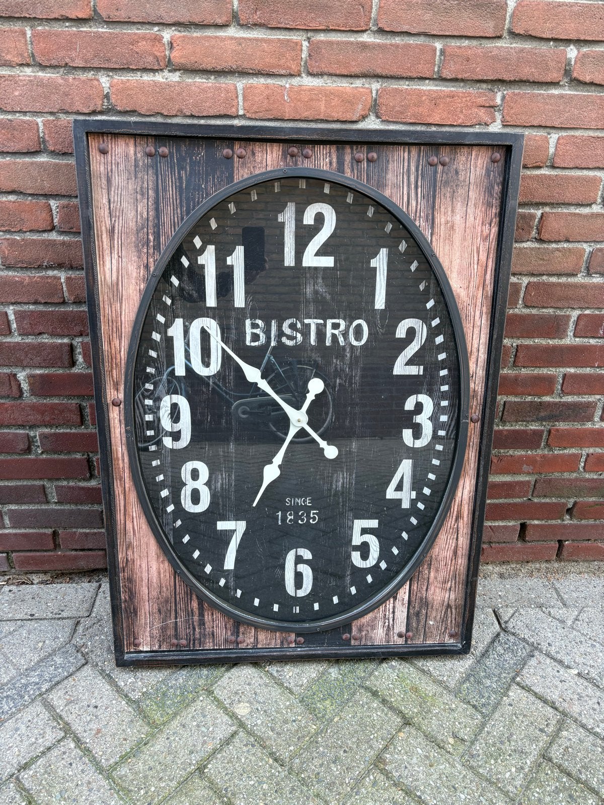 Industriële Wandklok - Vintage Stijl, Ophalen, Analoog, Industrieel, Zwart