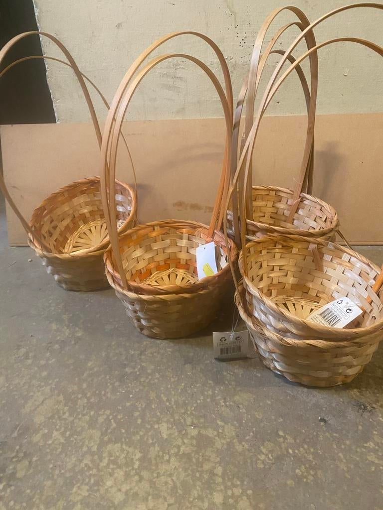 Decoratieve rieten mandjes met hengsel nieuw, Mand, Rond, Nieuw, Ophalen of Verzenden