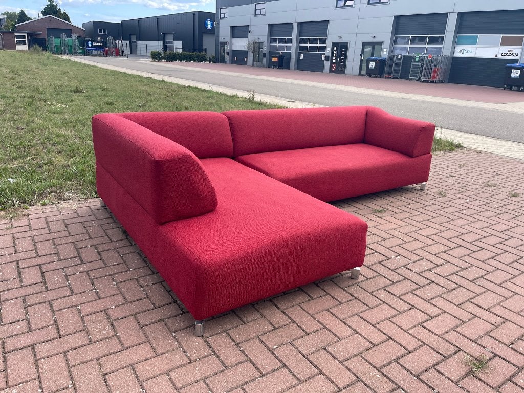Leolux Faya Lobi hoekbank in het rood–Premium comfort, 150 tot 200 cm, Hoekbank, 75 tot 100 cm, Ophalen of Verzenden