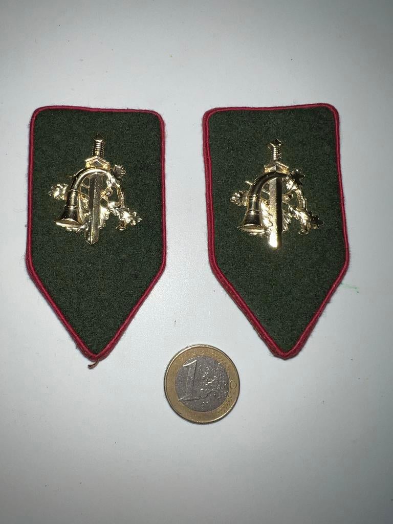 Kraagspiegels Limburgse Jagers, Ophalen of Verzenden, Landmacht, Nederland, Embleem of Badge