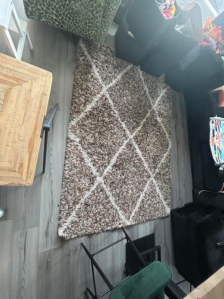 Mooi vloerkleed uit rookvrij huis, Huis en Inrichting, Stoffering | Tapijten en Kleden, Ophalen, 100 tot 150 cm, Bruin, Zo goed als nieuw