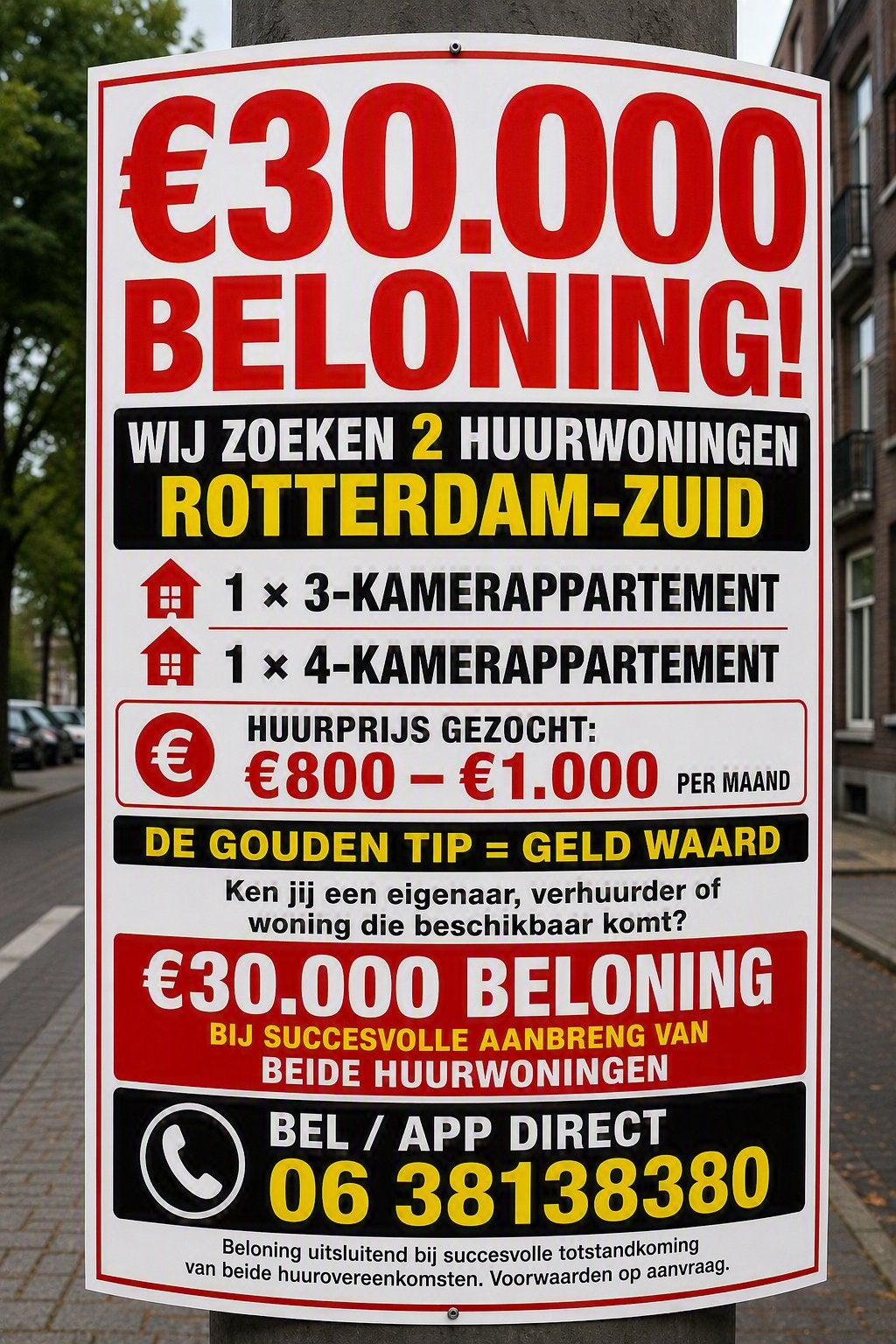 30000 Beloning voor 2 huurwoning op Rotterdam zuid