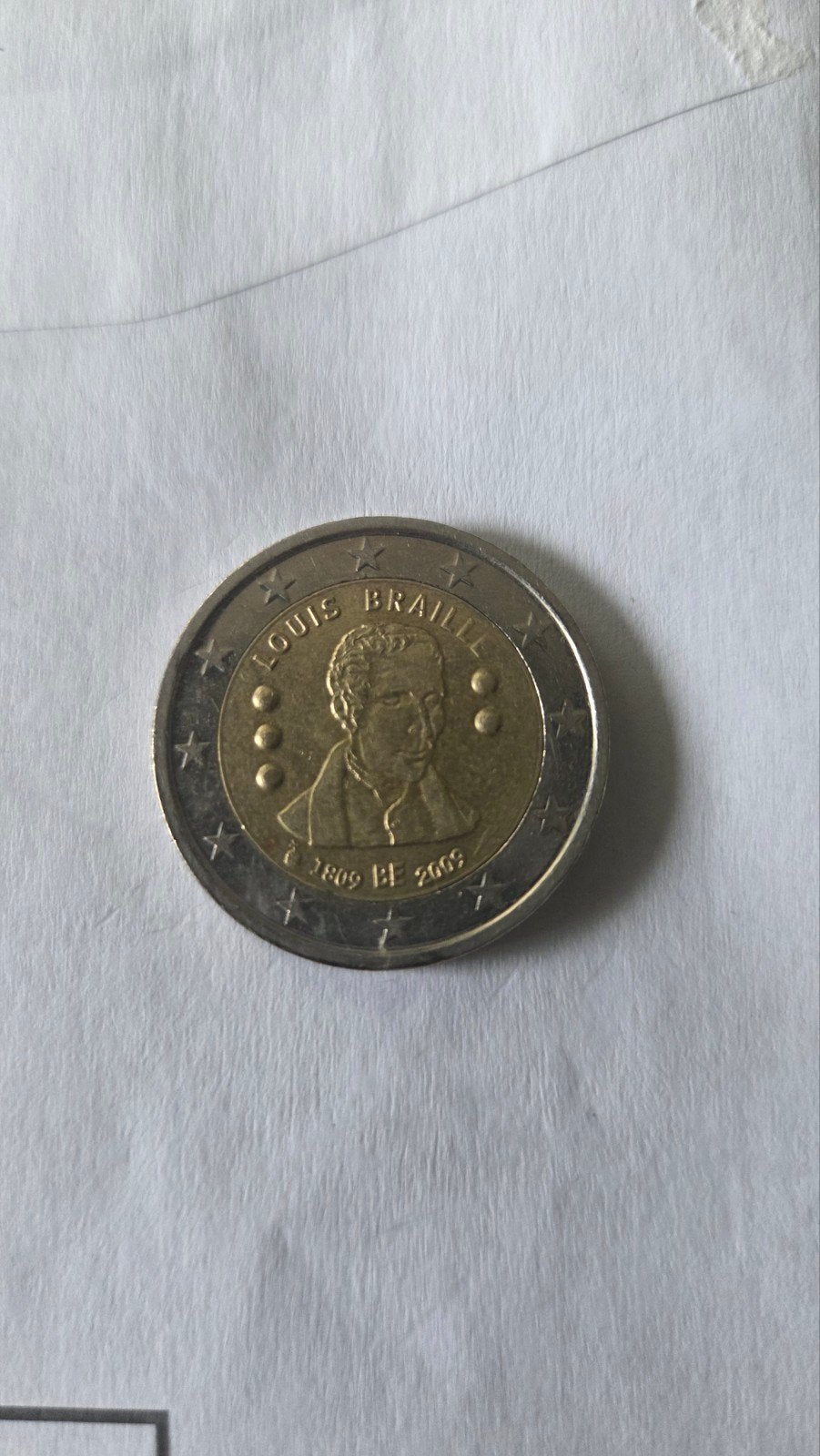2 Euro Louis Braille België 2009, Ophalen of Verzenden, België, 2 euro, Losse munt
