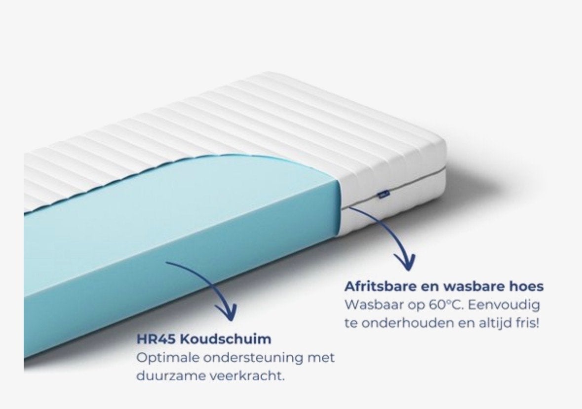 2x Matras 90x180x20 cm Orthopedisch - Hybrid Koudschuim HR45, Ophalen, 90 cm, Eenpersoons, 190 cm of minder