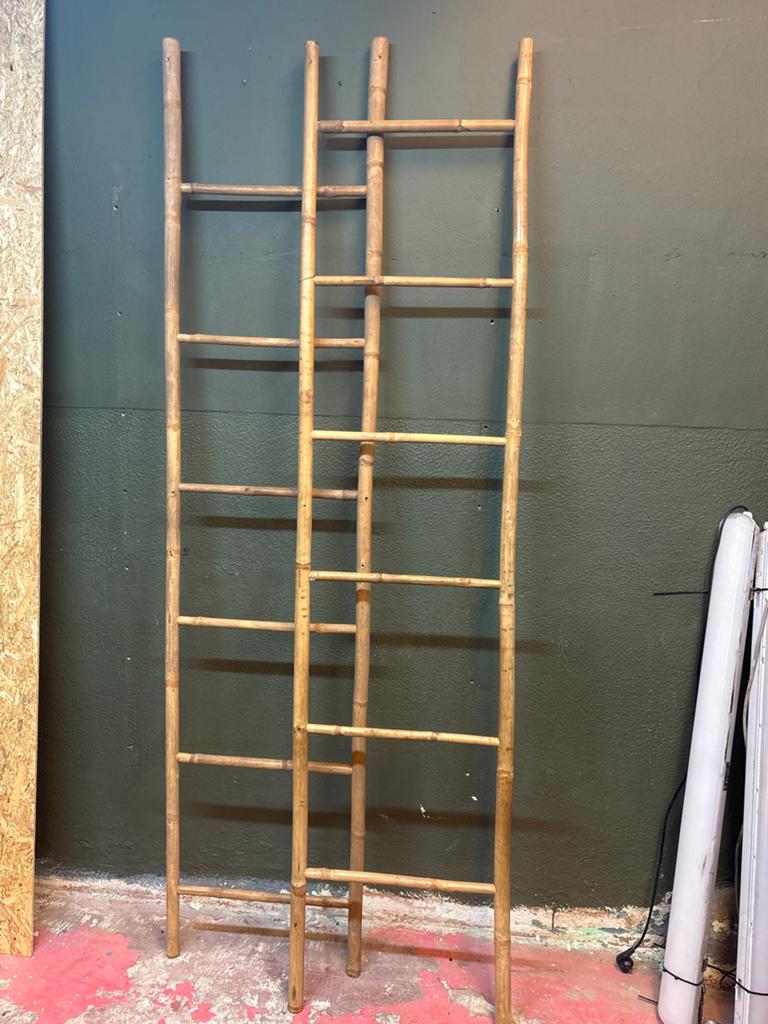 Bamboe ladder 220 cm lang, 50 cm breed 2 stuks, Ophalen of Verzenden, Gebruikt, Ladder, 2 tot 4 meter