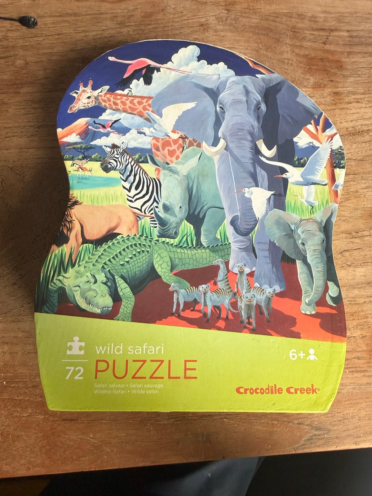 Crocodile Creek Wild Safari Puzzel 72 stukjes, Ophalen of Verzenden, Meer dan 50 stukjes, Zo goed als nieuw, 6 jaar of ouder