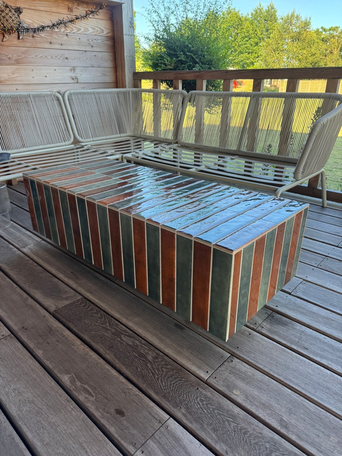 Handmade betegelde salontafel, Ophalen, Overige materialen, Minder dan 50 cm, 100 tot 150 cm