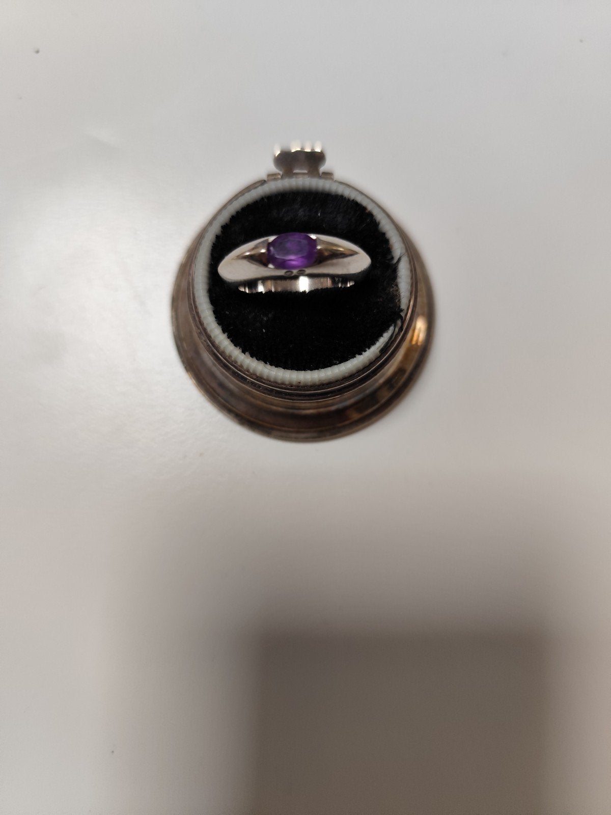 Chimento 585 ring +oorbellen Amathist steen, Verzenden, Goud
