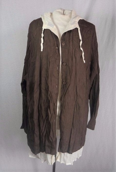 Leuk bruin crèmekleurig vest.Capuchon.Mt 50.Merk Promiss, Kleding | Dames, Grote Maten, Bruin, ., Trui of Vest, Ophalen of Verzenden