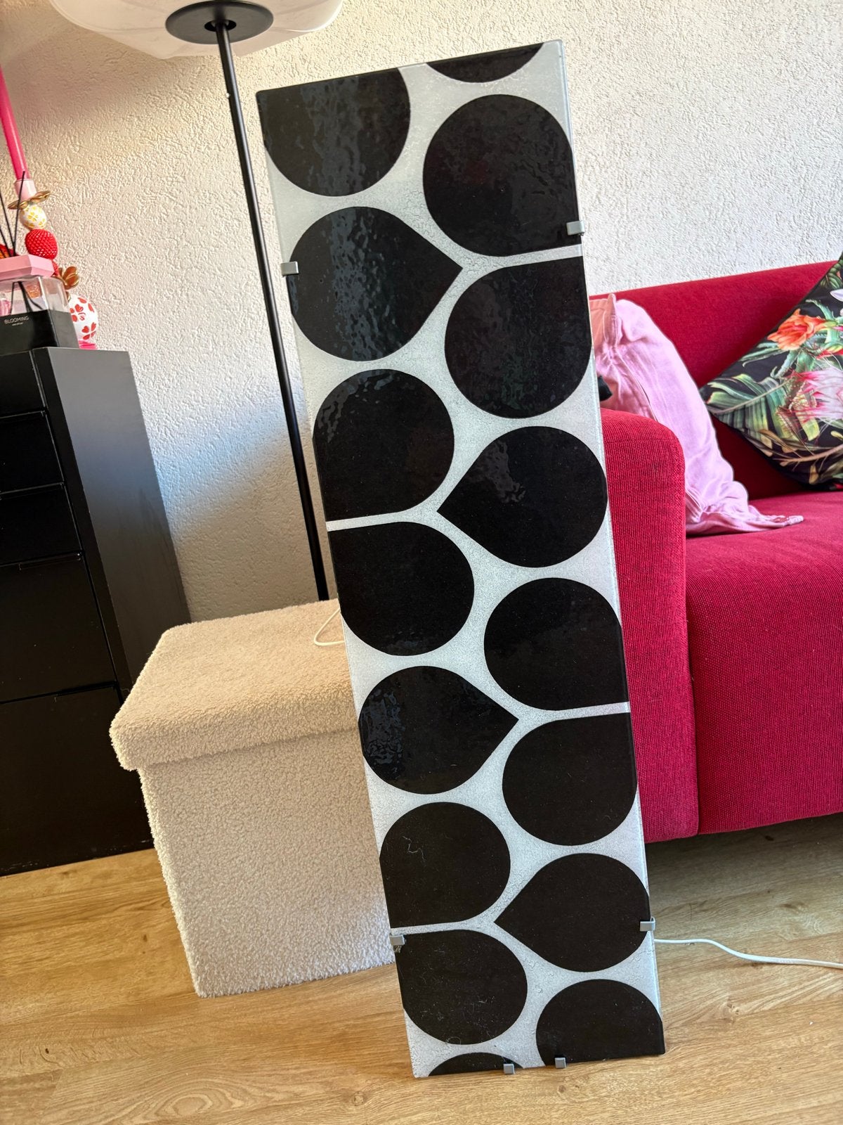 IKEA Gyllen wandlamp jaren 90 - Zwart/Wit patroon, Ophalen, Kunststof, Gebruikt, IKEA