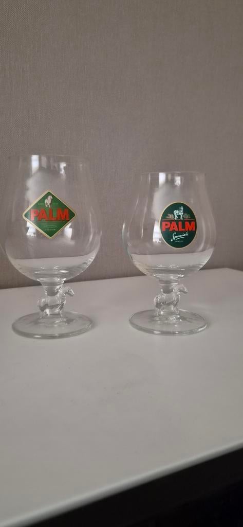 Set van 2 Palm bierglazen met paardje, Ophalen of Verzenden, Zo goed als nieuw, Glas